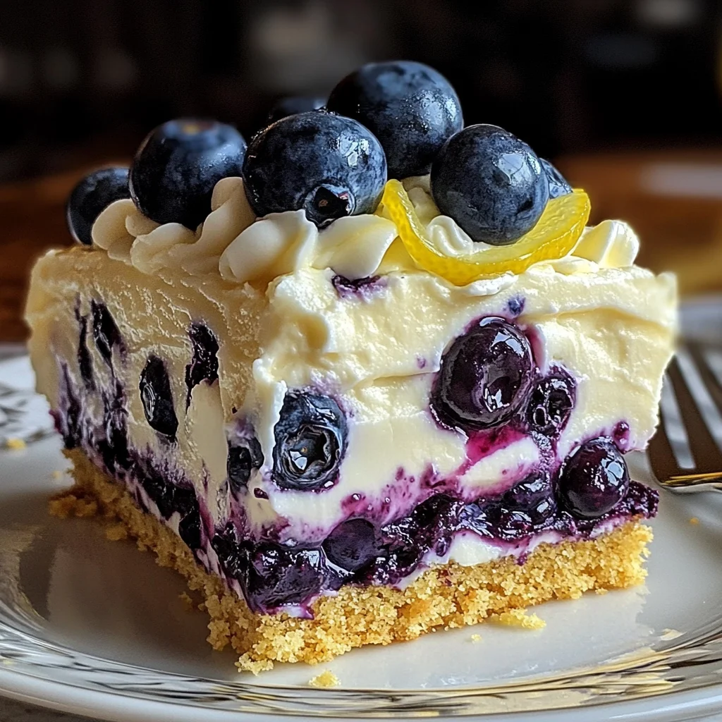 No-Bake Lemon dazzling Blueberry cream Cake