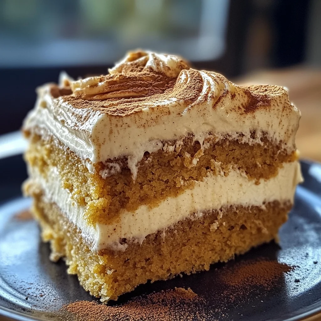 Pumpkin Spice Gooey Cake with Cream Cheese Frosting