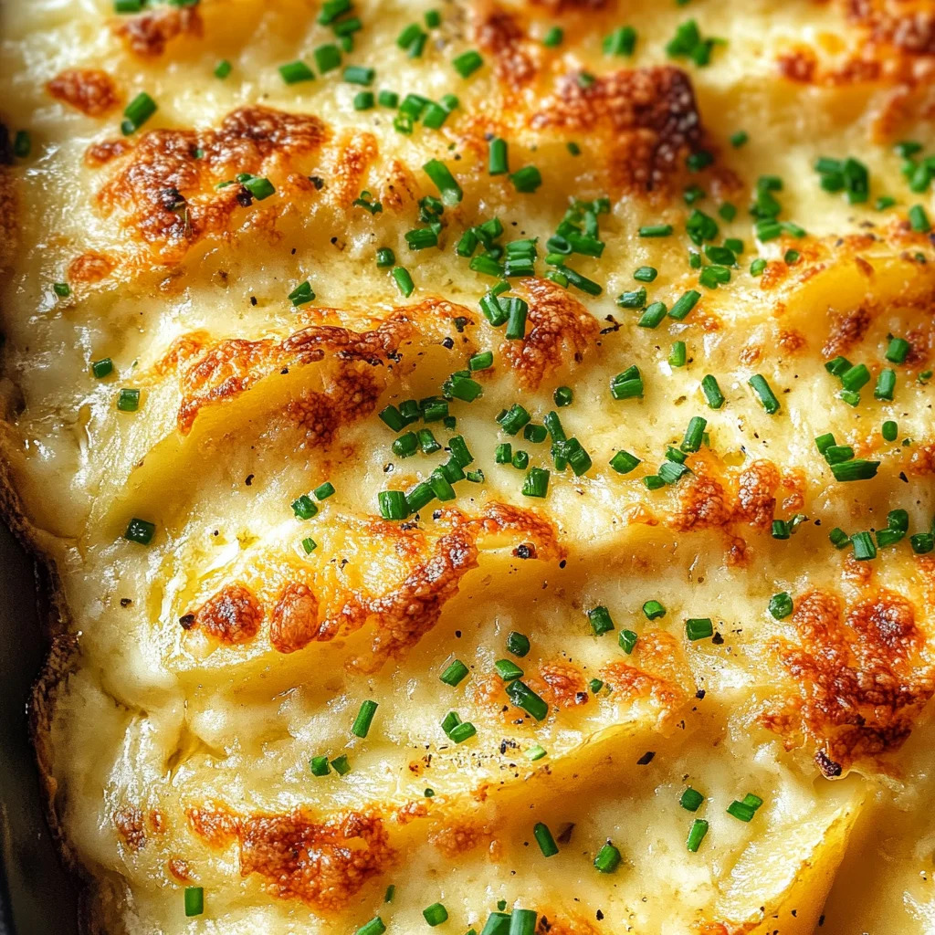 Roasted Garlic Potatoes au Gratin
