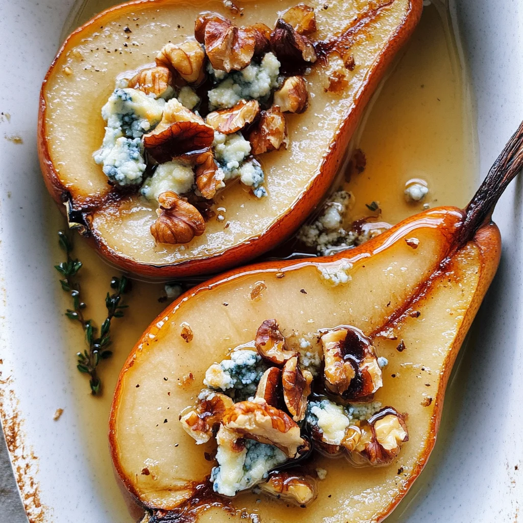 Roasted Pears with Blue Cheese, Walnuts and Honey Recipe