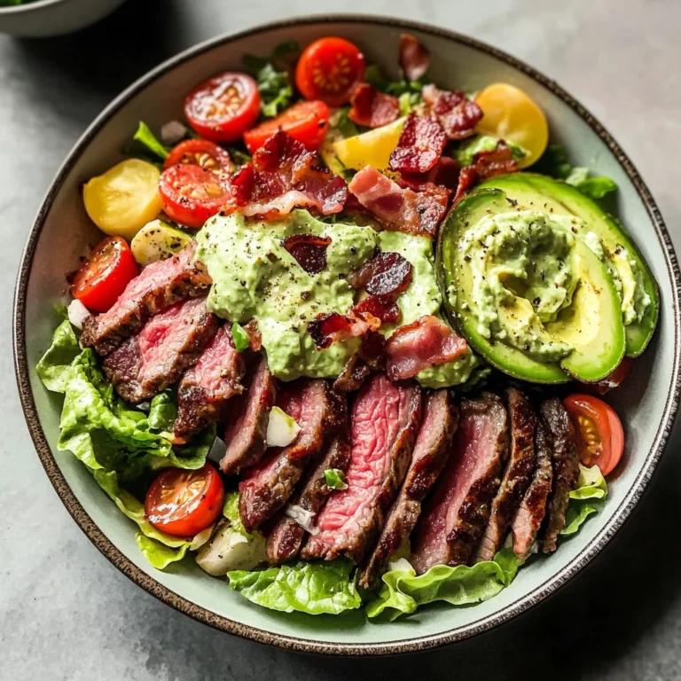 Steak Cobb Salad with Creamy Avocado Dressing {Whole30, Keto}